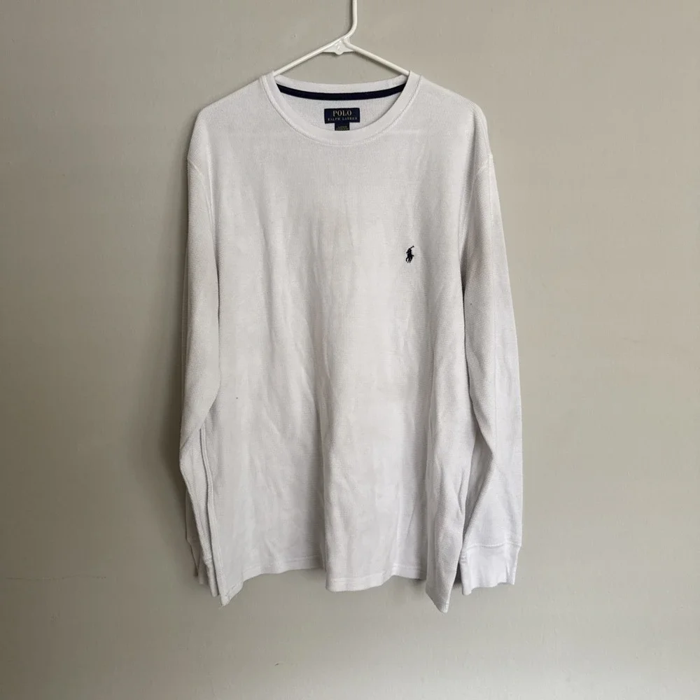 Polo Ralph Lauren Thermal Sweatshirt‎  Long Sleeve Sweater Mens Size XL STAINED